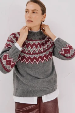 Cortefiel Jersey jacquard posicional. Gris Outlet