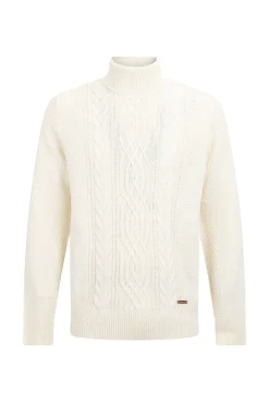 Pedro del Hierro Jersey lana cables cuello alto Crudo Sale