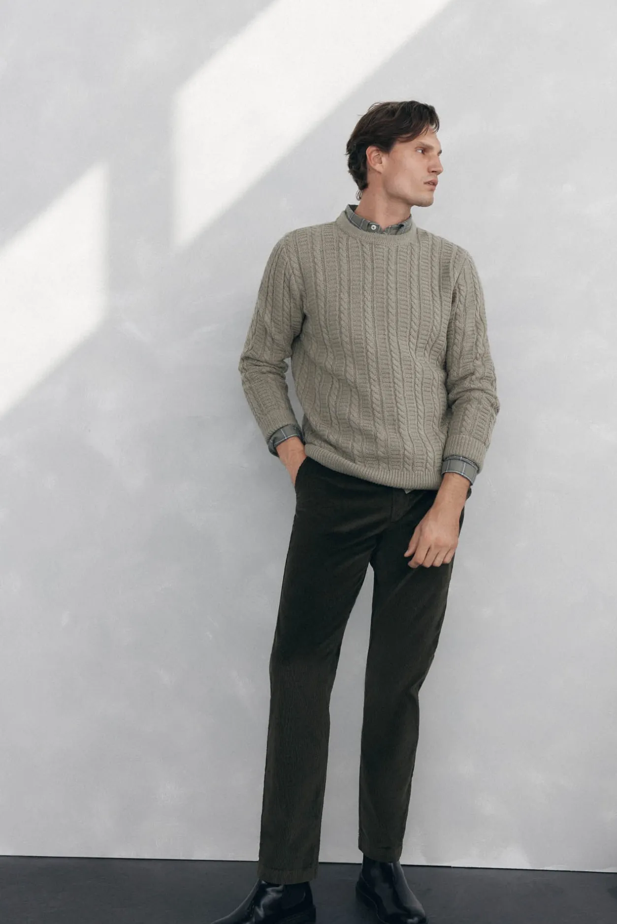 Pedro del Hierro Jersey lana cables cuello redondo Verde Best