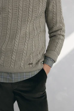 Pedro del Hierro Jersey lana cables cuello redondo Verde Best