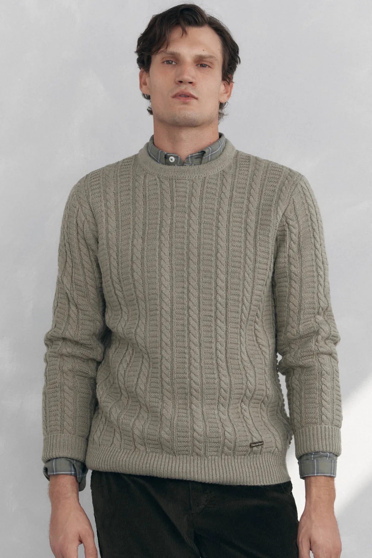 Pedro del Hierro Jersey lana cables cuello redondo Verde Best