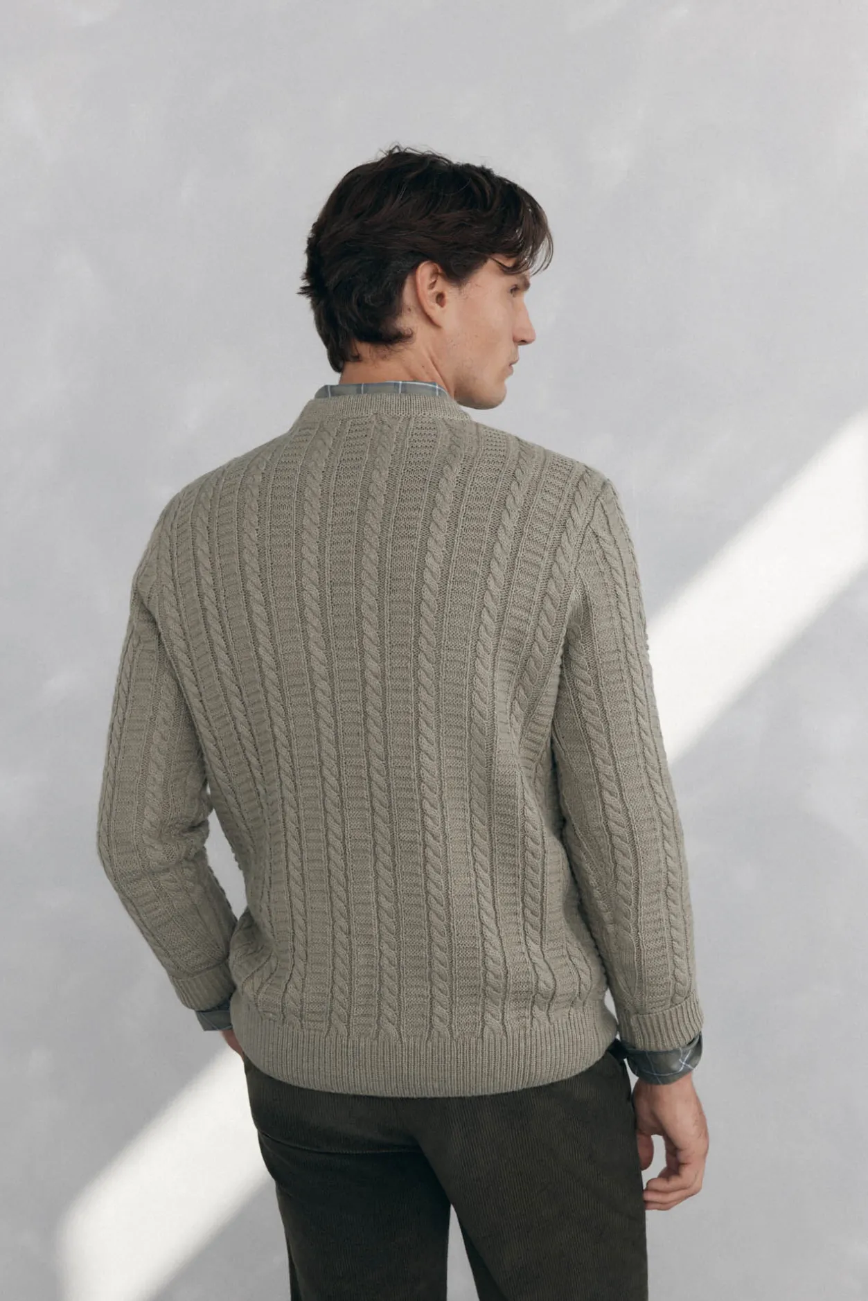 Pedro del Hierro Jersey lana cables cuello redondo Verde Best