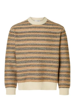 Selected Jersey lana cuello caja Beige Hot