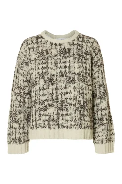 Selected Jersey lana cuello caja Gris Clearance