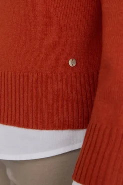 Pedro del Hierro Jersey lana cuello caja costura central Naranja