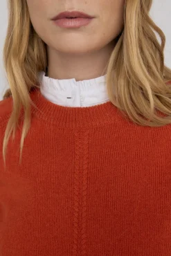 Pedro del Hierro Jersey lana cuello caja costura central Naranja