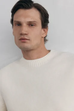 Pedro del Hierro Jersey lana estructura cuello redondo Crudo Outlet