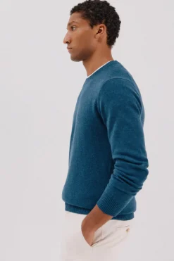 Cortefiel Jersey lana lambswool cuello redondo Azul Sale