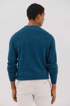 Cortefiel Jersey lana lambswool cuello redondo Azul Sale