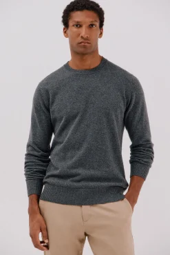 Cortefiel Jersey lana lambswool cuello redondo Gris Hot