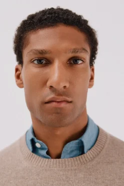 Cortefiel Jersey lana lambswool cuello redondo Camel Best