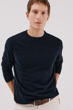 Cortefiel Jersey lana lambswool cuello redondo Azul marino New