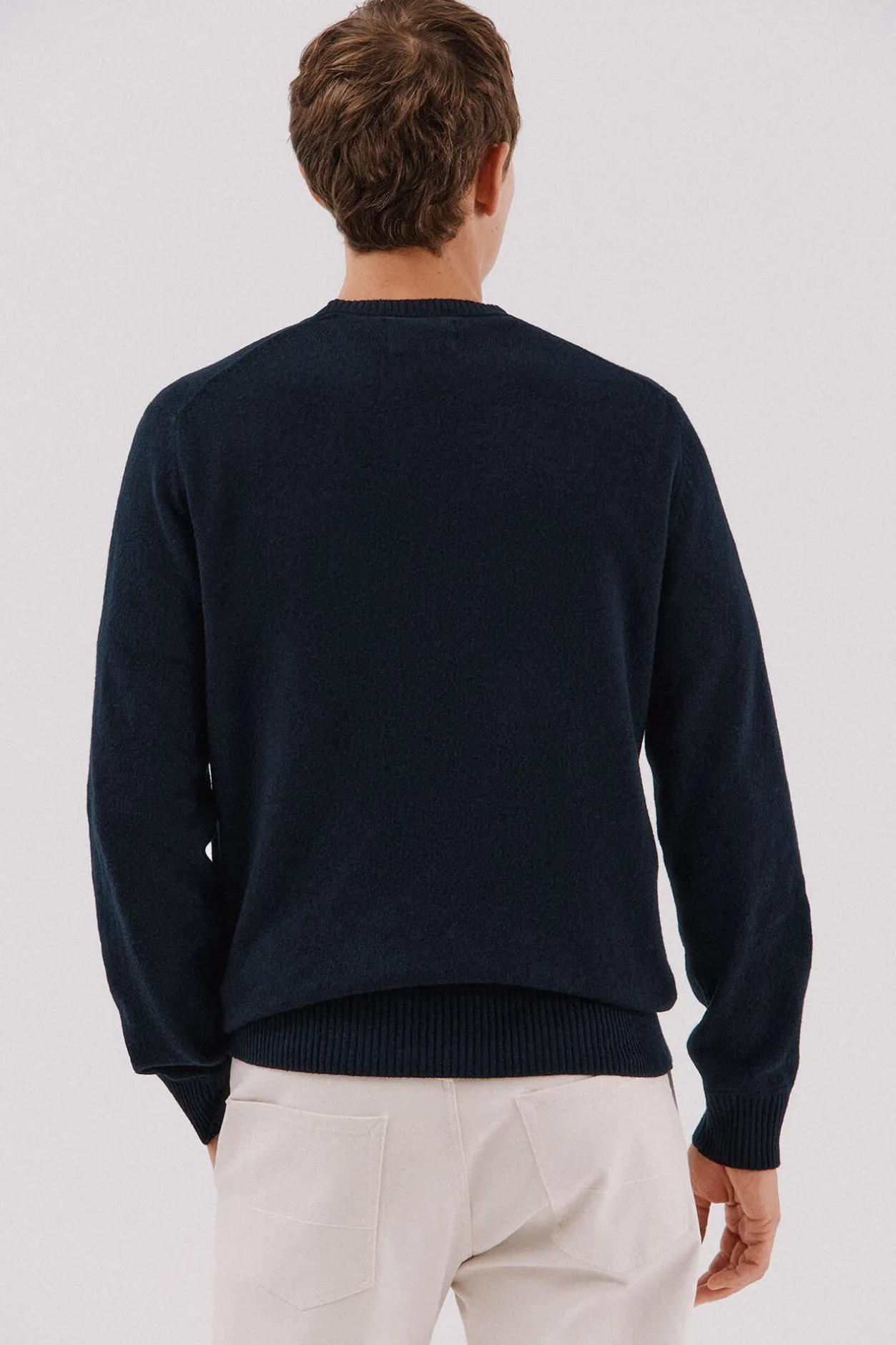 Cortefiel Jersey lana lambswool cuello redondo Azul marino New