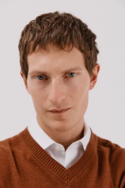 Cortefiel Jersey lana lambswool pico redondo Marr&oacute;n Online