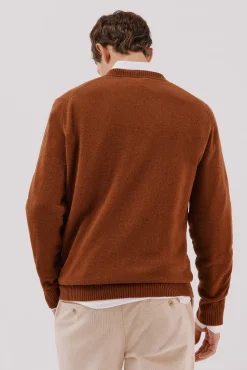 Cortefiel Jersey lana lambswool pico redondo Marr&oacute;n Online