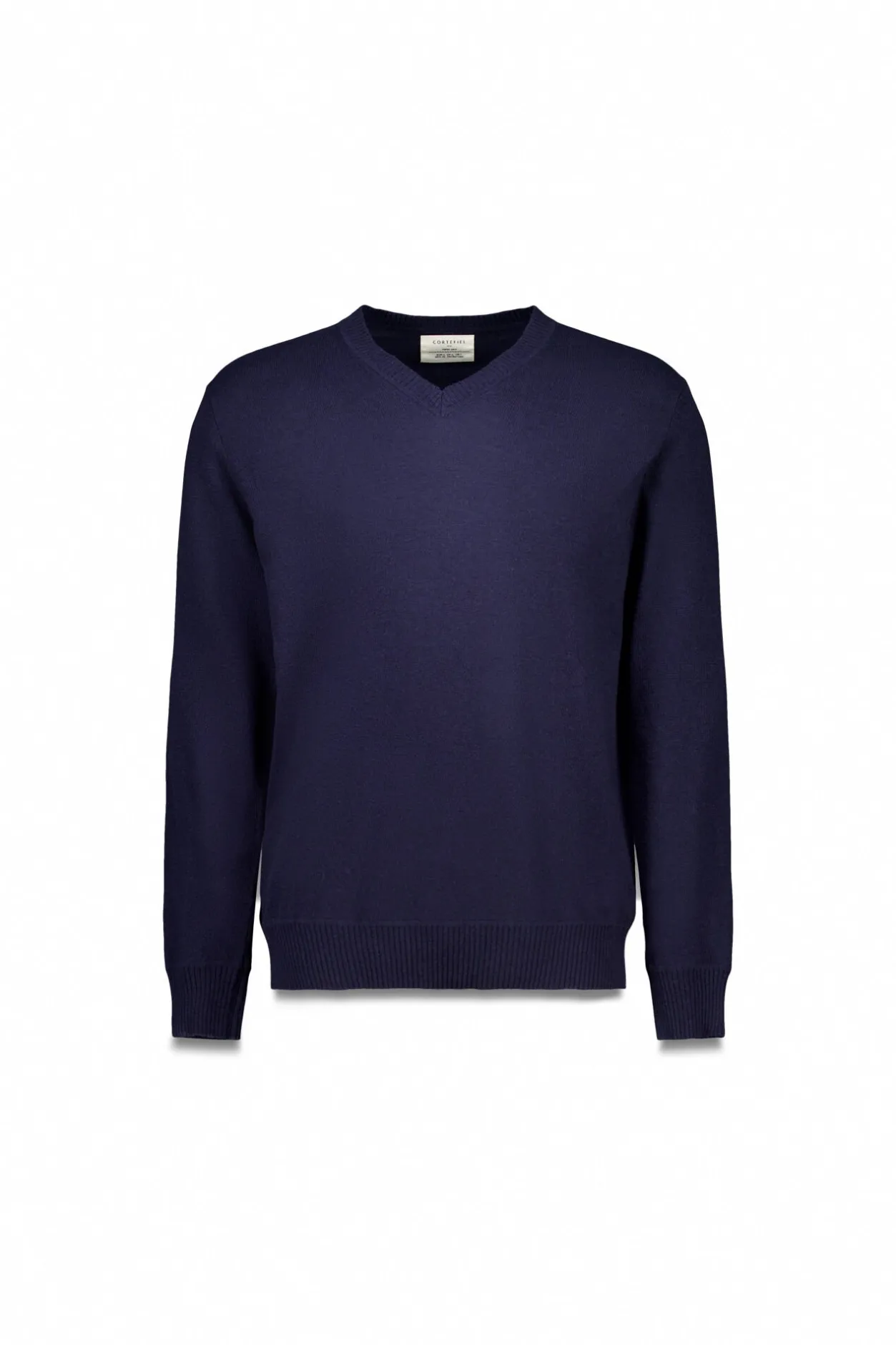 Cortefiel Jersey lana lambswool pico redondo Azul marino Outlet