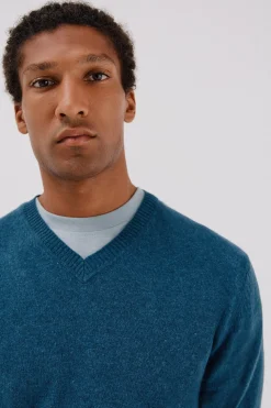 Cortefiel Jersey lana lambswool pico redondo Azul Online