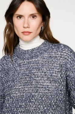 Selected Jersey lana y algodón orgánico cuello caja Gris Outlet