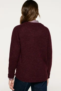 Selected Jersey lana y alpaca Morado Discount