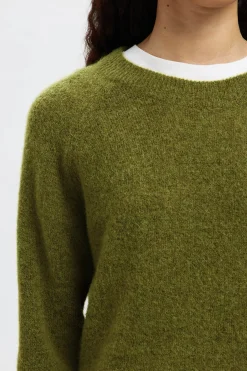 Selected Jersey lana y alpaca Verde Sale