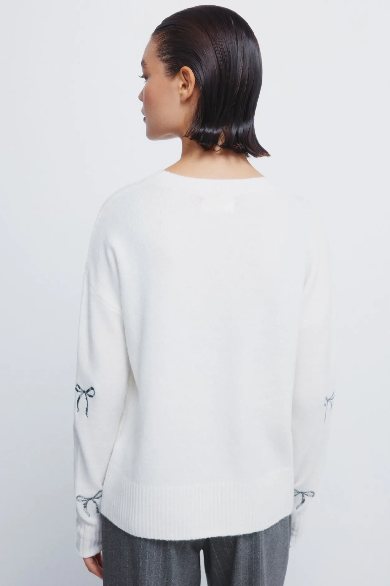 Springfield Jersey lazos lentejuelas marfil Clearance