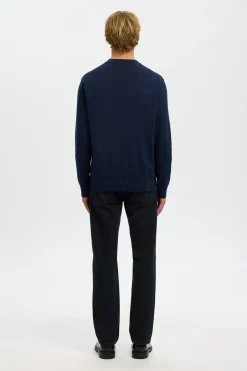 Selected Jersey ligero 100% algodón orgánico Azul oscuro Outlet