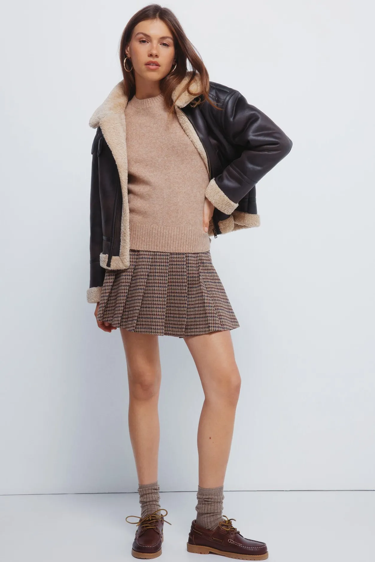 Springfield Jersey liso cuello redondo nude Discount