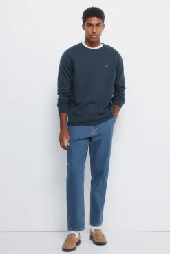 Springfield Jersey liso cuello rulo azul