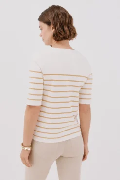 Cortefiel Jersey manga corta Marfil Best