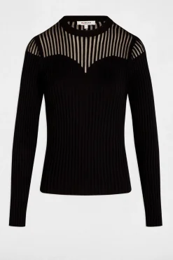 Morgan Jersey manga larga Negro New