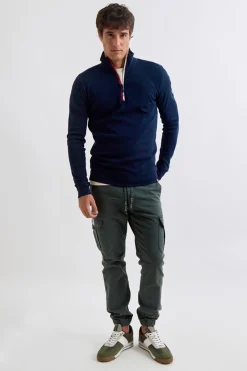 Williot Jersey Media Cremallera Contraste Azul marino Discount