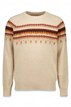 Cortefiel Jersey navideño fantasía lana cuello caja Beige New