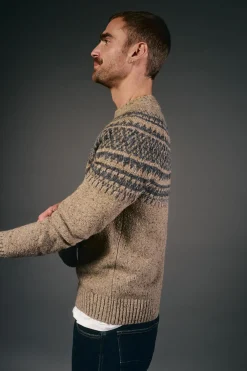 OOTO Jersey navideño jacquard cuello caja Beige Best