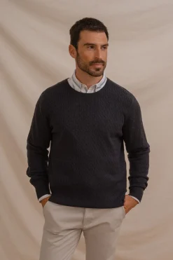 Celopman Jersey Nudos Cuello Caja azul Sale