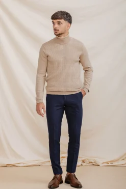 Celopman Jersey Nudos Cuello Vuelto beige Best