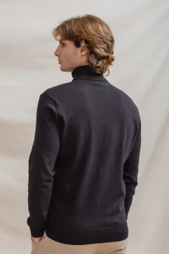 Celopman Jersey Nudos Cuello Vuelto negro Sale