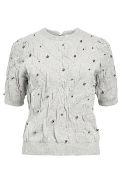 Object Jersey ochos y perlas Gris Discount