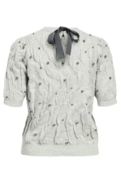 Object Jersey ochos y perlas Gris Discount