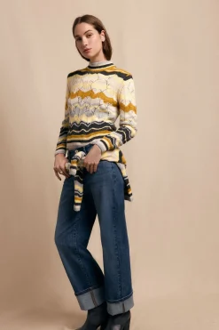 Slowlove Jersey ondas multicolor Estampado amarillo Discount