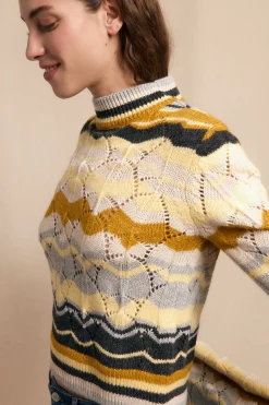 Slowlove Jersey ondas multicolor Estampado amarillo Discount