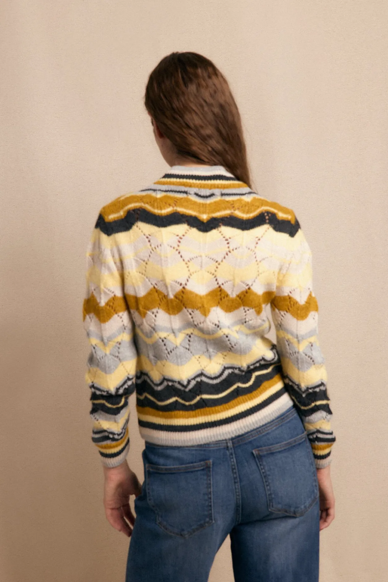 Slowlove Jersey ondas multicolor Estampado amarillo Discount