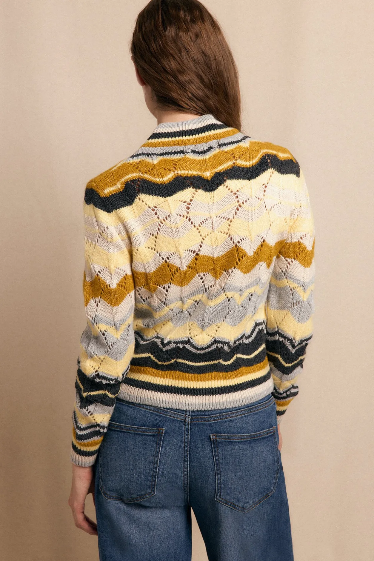 Slowlove Jersey ondas multicolor Estampado amarillo Discount