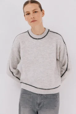 Cortefiel Jersey Perkins contrastes Gris Best