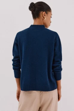 Cortefiel Jersey Perkins trenzas Azul marino Clearance