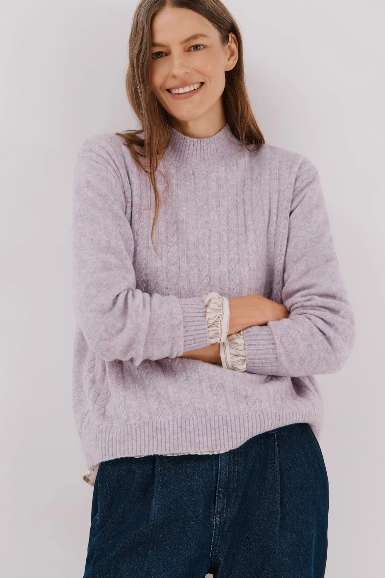 Cortefiel Jersey Perkins trenzas Lila Discount