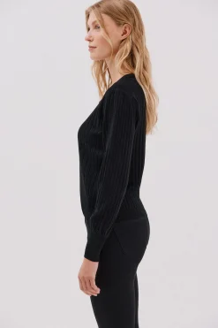 Cortefiel Jersey pico botones Negro Online