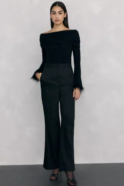 Pedro del Hierro Jersey plumas puño Negro Discount