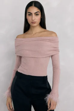 Pedro del Hierro Jersey plumas puño Rosa Outlet