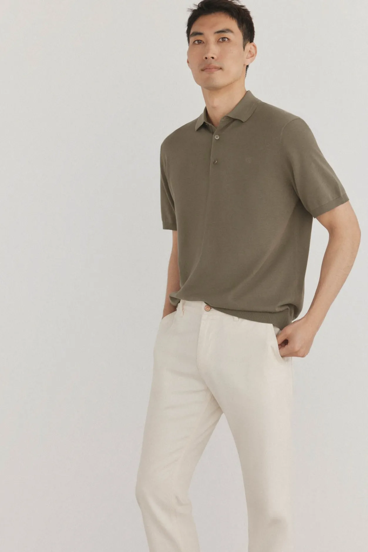 Pedro del Hierro Jersey polo premium manga corta algodón Verde
