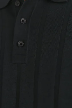 Pedro del Hierro Jersey polo premium manga corta algodón estructura vertical Negro Discount